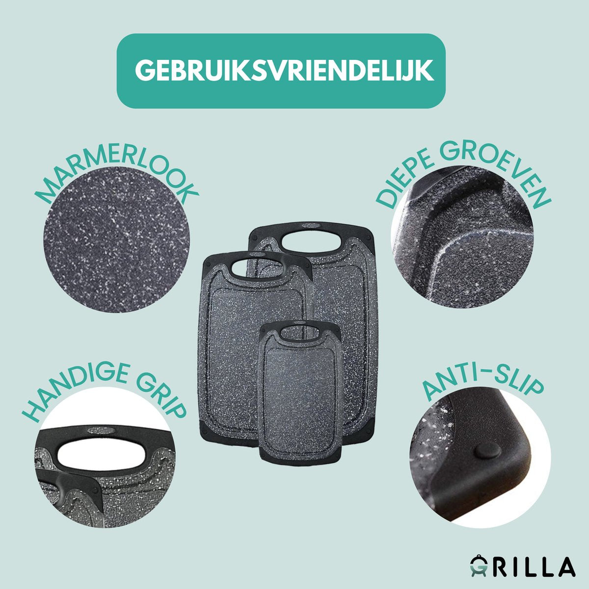 Grilla Snijplankenset - 3 Stuks
