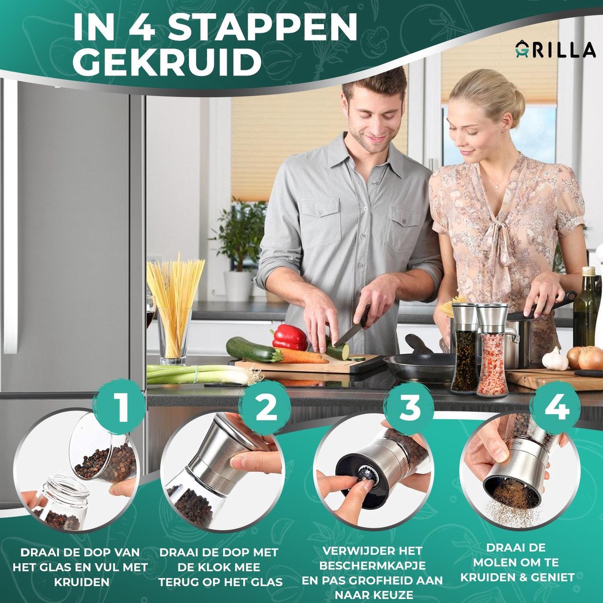 Grilla Peper en Zoutmolen Set -Large