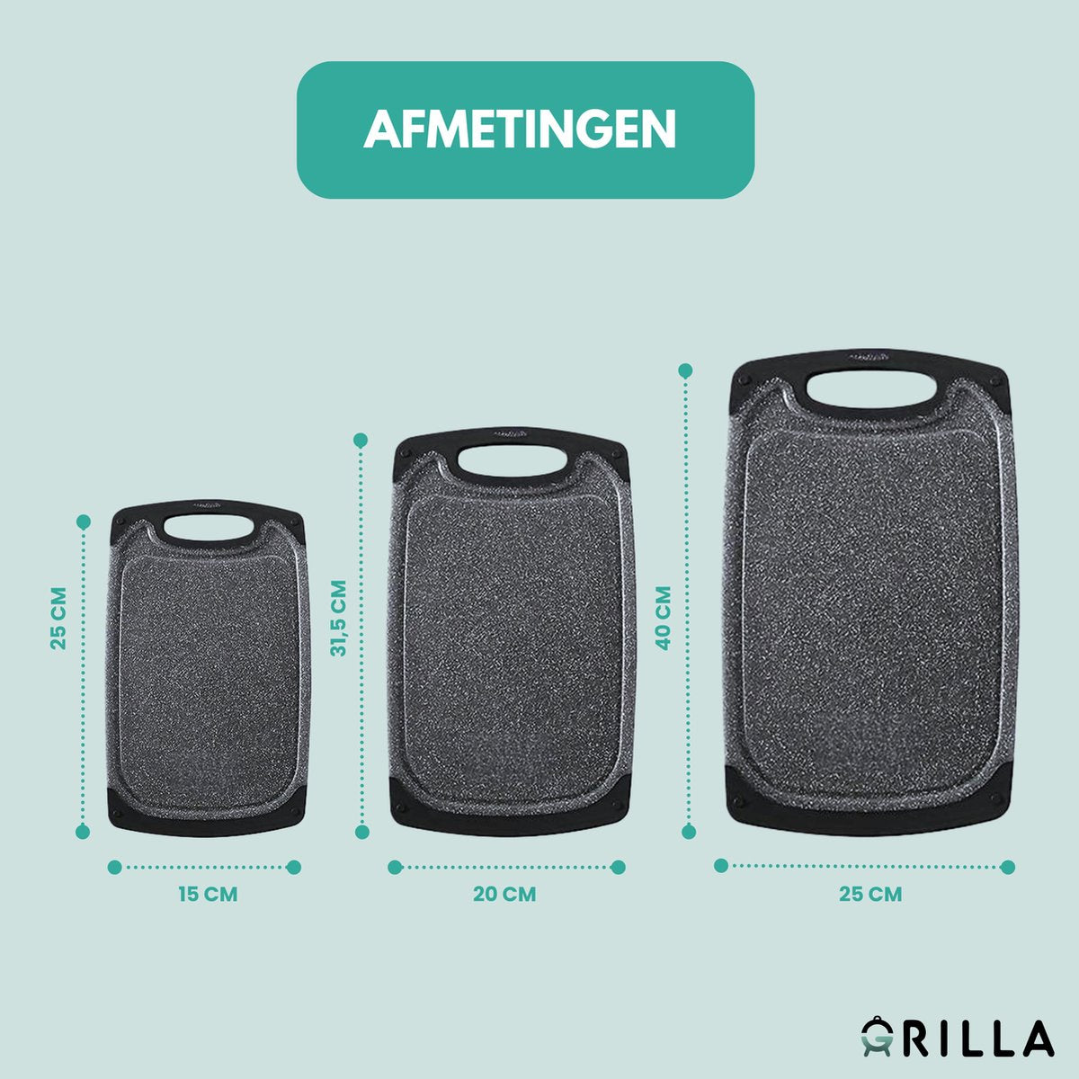 Grilla Snijplankenset - 3 Stuks