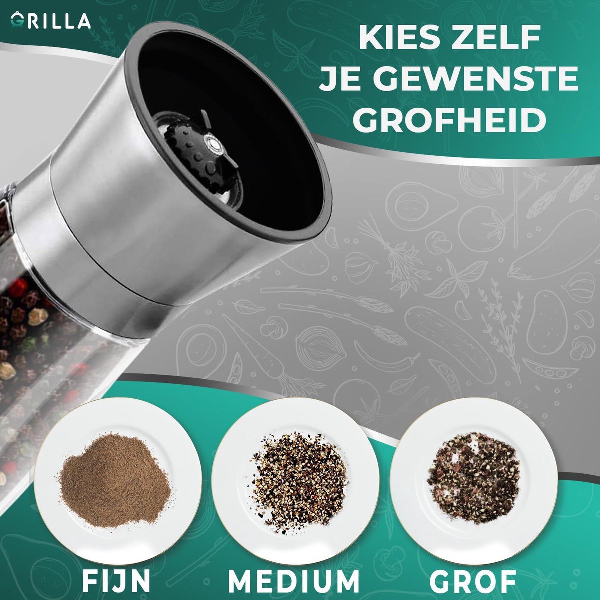 Grilla Peper en Zoutmolen Set - Small