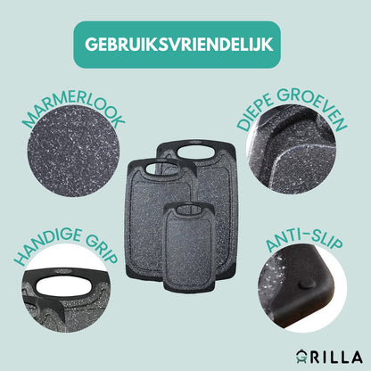 Grilla Snijplankenset - 3 Stuks