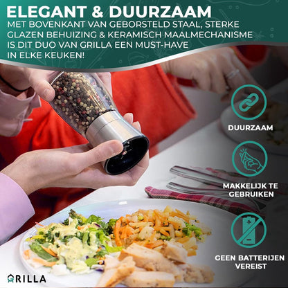 Grilla Peper en Zoutmolen Set - Small